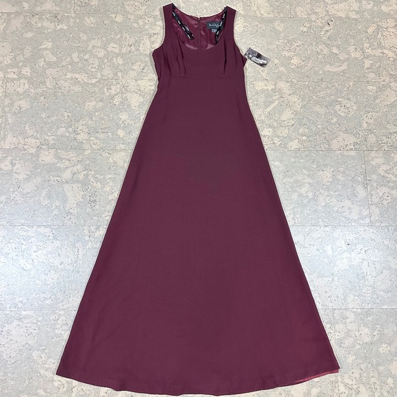 Vintage Nicole Miller Evening Gown Burgundy Size 6 Mid-90s Tag Still On - Picture 3 of 13